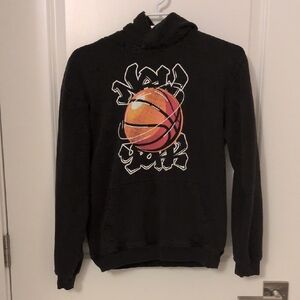 H&M Black Hoodie with Basketball Graphic